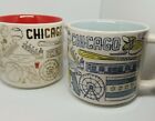 Starbucks 2018 and 2019 CHICAGO 'Been There Series' Coffee Mugs Cups Set of 2
