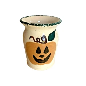 Three Rivers Pottery Ceramic Halloween Vase Jack 'O Lantern Pumpkin Cup - Picture 1 of 7