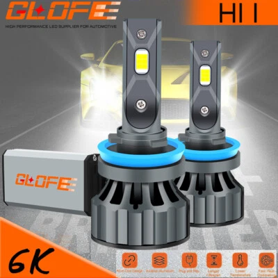 2x GLOFE H11 H9 LED Xenon White Headlight Bulb Low Beam for Ford Edge 2007-2018 - Image 1 of 4