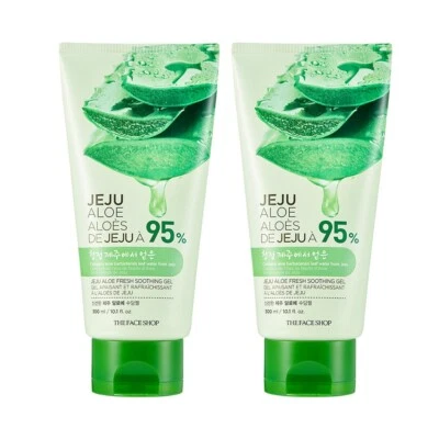 THE FACESHOP Jeju Aloe 95% Gel Calmante Hidratación Puro de la Isla Verde de Corea Foto 1 de 4
