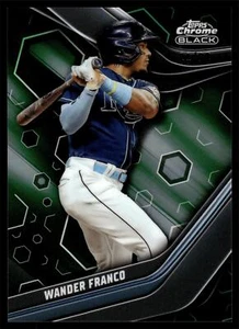 2023 Topps CHROME BLACK WANDER FRANCO GREEN REFRACTOR 44/99 RAYS #87 - Picture 1 of 2