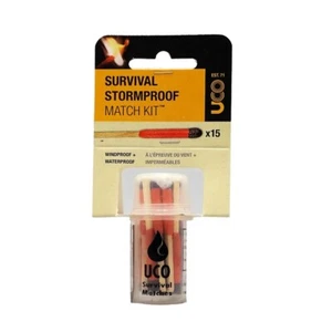 UCO Survival Stormproof Match Clear Matchbox Waterproof Matches 15 ct&2 strikers - Picture 1 of 7