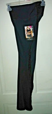 Avia Velour Leopard Black Leggings Moisture Wicking Reflective Exercise Yoga - Image 1 of 2