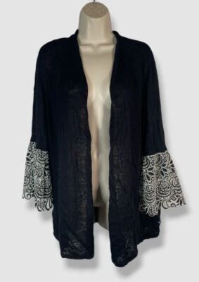 Alfani Women's Black Open-Front 3/4 Bell Sleeve Cardigan Sweater Size XL - Image 1 of 3
