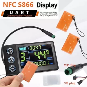 NEW S866 E-Bike LCD Display Meter 24V 36V 48V 60V Control Panel w/ NFC Function - Picture 1 of 29