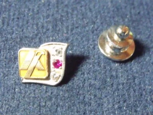 AMERICAN TRUST & SPARBANK DUBUQUE, IOWA 2 DIAMANTEN 14K GOLD SERVICE PIN 15 JAHRE - Bild 1 von 5
