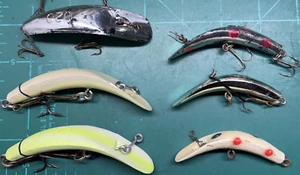 Worden's Yakima Flatfish Ike Vintage Fishing Lure Lot Of 6 U20, T4, X4, X5, - Picture 1 of 9