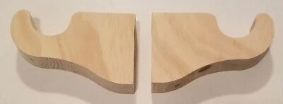Pair of Curtain Rod Brackets Unfinished Pine for 1 3/8" Pole - Image 1 of 4
