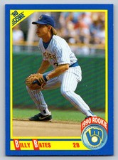 1990  Score #608 Billy Bates Rookie Card Milwaukee Brewers