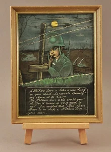 Vietnam Kwang Products Limited Hand Painting Black Velvet 14"X18" Soldier 1960's - Bild 1 von 8