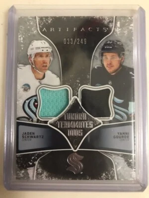 2024 upper deck artifacts tundra teammates duos schwartz/gourde game worn 33/249 Foto 1 de 2