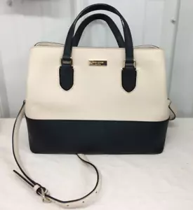Kate Spade NEW YORK 2way Medium WKRU4295 EUC Black/Ivory Leather - Picture 1 of 8