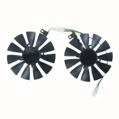 2PCS Graphic Card Cooling Fan For ASUS STRIX GTX960 GTX950 GTX750Ti FDC10U12D9-C - Image 1 of 2