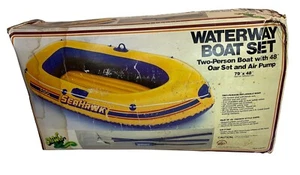 Set barca via acqua Intex 2 persone vintage 1985 con remo + pompa aria Seahawk - Foto 1 di 9