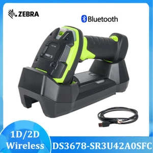 Zebra DS3678-SR3U42A0SFC Drahtloser 2D-USB-Barcodescanner+Kabel+Halterung+PSU - Afbeelding 1 van 11