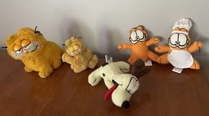 Dakin 2x Garfield Small Retro Plush Soft Toy 5x Vintage Odie Hungry Jack's - Picture 1 of 11