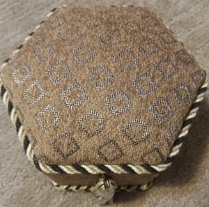 Jennifer Taylor Hexagon Cloth Fabric Decorative Storage Box Brown - Picture 1 of 4