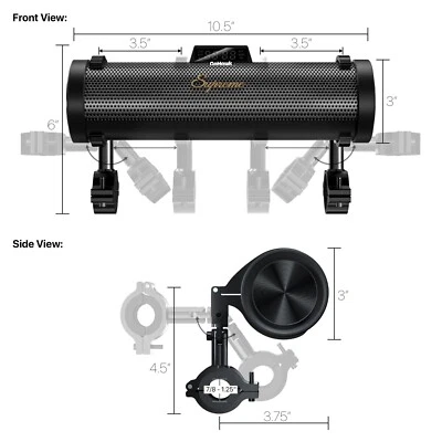Waterproof Bluetooth Motorcycle Stereo 6 Speaker Soundbar Audio Radio MP3 System - Image 1 of 4