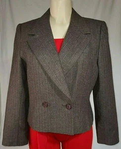 Blazer para mujer marrón a rayas lana doble pecho Peabody House junior 13/14 - Imagen 1 de 11