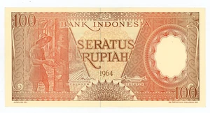 Indonesia... P-97b... 100 rupias... 1964... Elección *UNC*🤩 - Imagen 1 de 2