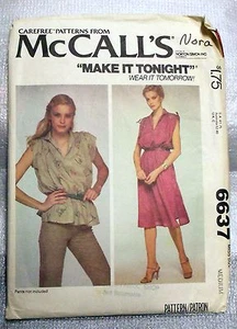 Vintage McCall's #6637 Misses Dress or Top Sz Medium (14-16) - Picture 1 of 2