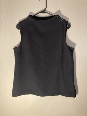 Top Talbots para mujer grande pequeño/negro/acanalado horizontal/carrera/iglesia/nuevo sin etiquetas Foto 1 de 4