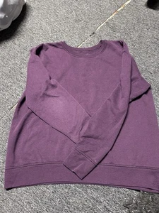 Vintage Hanes Blank Sweatshirt Women's XL Long Sleeve Mock Neck Purple Great! - Picture 1 of 1