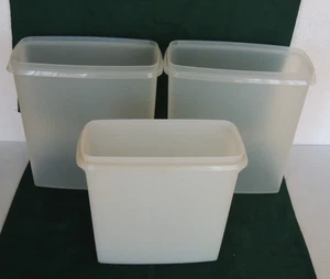 Vintage 3 pc Tupperware Cereal Keeper Container two 10 inch one 8 inch NO LID - Picture 1 of 7