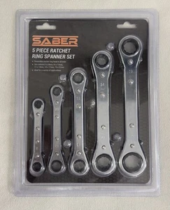 Saber 5 Piece Reversible Ratchet Ring Spanner Set - Picture 1 of 4