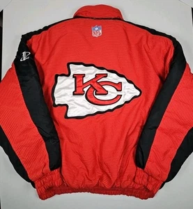 Vtg NFL Pro Line Kansas City Chiefs Jacket Logo Athletics XL Zip Coat Made Korea - Picture 1 of 17