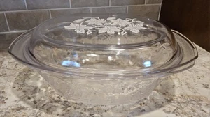 Vintage Princess House Fantasia 3 Quart Glas Kasserolle mit Aufkleber Deckel - Bild 1 von 6