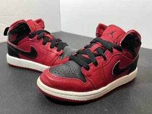 Nike Air Jordan 1 Mid "Reverse Bred" 2022 PS Size 12C Black Red White 640734-660 - Picture 1 of 8