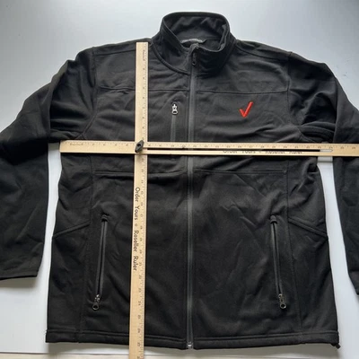 Verizon Employee Full Zip Jacket Men's Large Black Fleece Lined Zip Pockets - Image 1 of 4