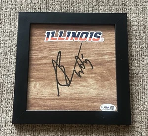Andrej Stojakovic Signed/Framed Illinois Basketball Floorboard Autograph JSA COA - Picture 1 of 1