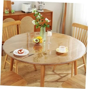 Table Protector 2mm Thick, Dia.48 Inch Round Table Cover 48" (Round) Clear - Picture 1 of 7