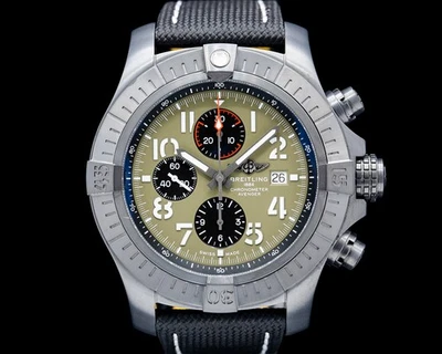 Breitling V133751A1L1X1 Super Avenger Chronograph 48 DLC Titanium Green Dial - image 1 of 4