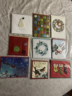 PAPIRO Lote De 9 Tarjetas De Navidad Piedras Adornadas Brillantes Bonitas Foto 1 de 4