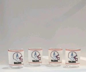 Vintage Houston Oilers NFL Drinking Glasses Set Of 4 - Picture 1 of 6