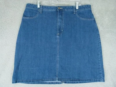 Riders by Lee Womens 18 Blue Straight Pencil Denim Knee-Length Skirt - Image 1 of 4