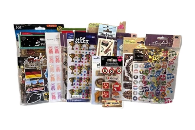 New Scrapbook Stickers Variety Pack Sheet Lot Of 26 Music Travel Animals Letters - Image 1 of 4