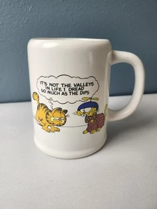 Vintage 1978 GARFIELD ODIE Enesco Coffee Mug IT'S NOT THE VALLEYS IN LIFE - Picture 1 of 6