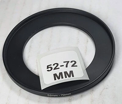 52-72mm Metal Step Up Adapter Ring 52mm Lens to 72mm Filter Converter E52-E72 - Image 1 of 4