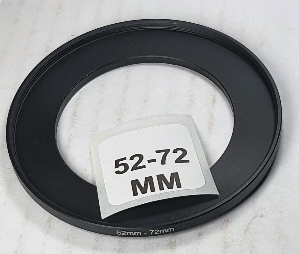 52-72mm Metal Step Up Adapter Ring 52mm Lens to 72mm Filter Converter E52-E72 - Image 1 of 4