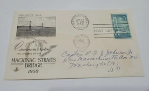 USA America FDC First Day of Issue Mackinac Bridge 1958 - Picture 1 of 2