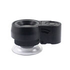 Mini 45X Zoom Magnifier Glass Microscope Pocket Jewelry Loupes UV LED Light Tool