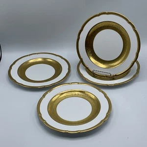 Spode Copeland's Cina Inghilterra 8,75"" Rivestito in oro Tiffany & Co. Piastra •Lotto di 4 - Foto 1 di 12