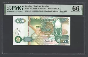 Zambia 20 Kwacha 1991 P36a Uncirculated Grade 66 - Picture 1 of 2