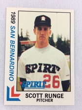 1989 San Bernardino Spirit-BEST Baseball Card-Scott Runge