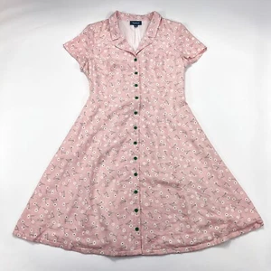 ModCloth Dress Womens size 10 Floral Fit And Flair %100 Cotton Feminine Tie Back - Picture 1 of 15