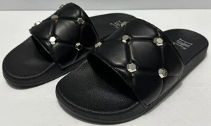 INC International Concepts Peymin-65 Studded Pool Slide- Black,   US 10m - Picture 1 of 6